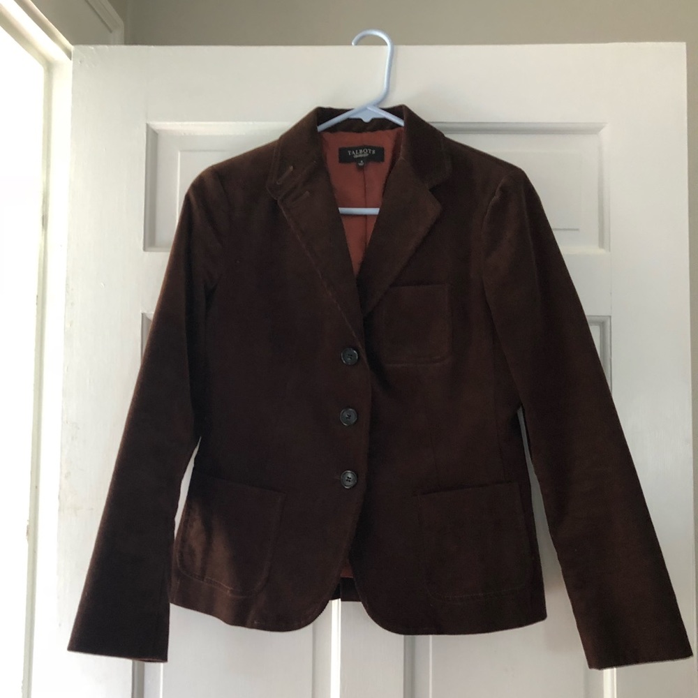 Talbots Size 4 Brown Corduroy Blazer